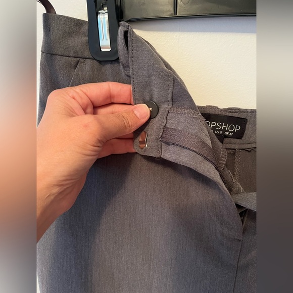 Topshop grey Trousers Smart Stretch Pockets Work Tailored Women's 8 - Picture 5 of 7